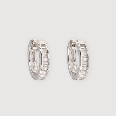 Argollas Luz | Plata 925 baño de rodio 