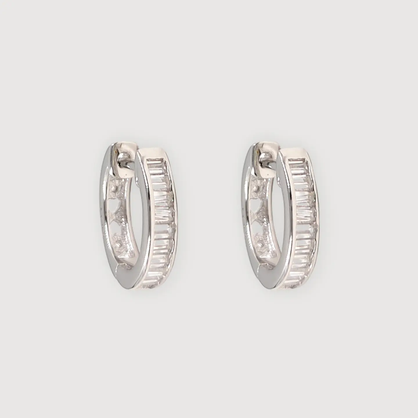 Argollas Luz | Plata 925 baño de rodio  1