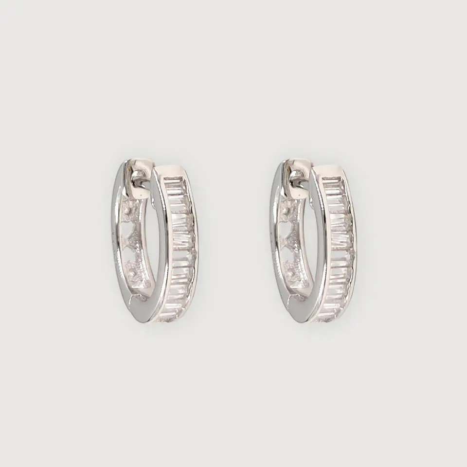 Argollas Luz | Plata 925 baño de rodio  1