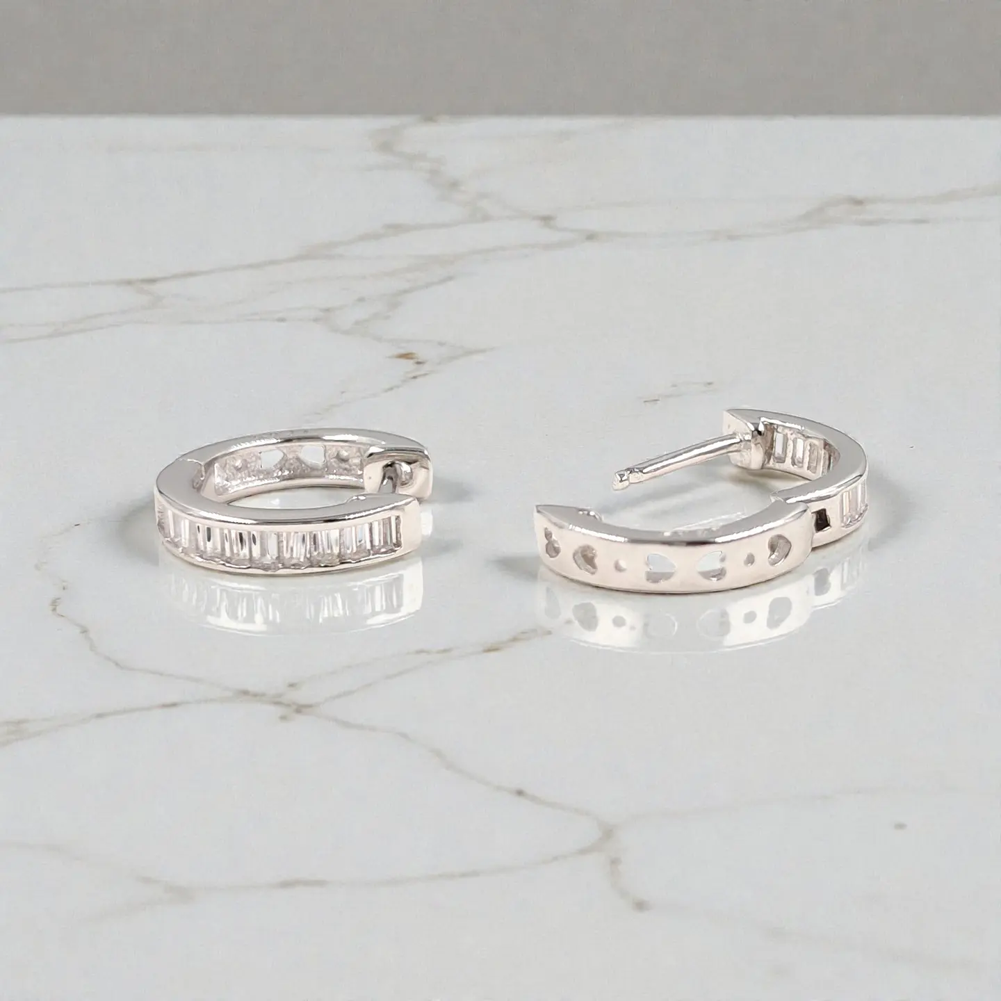 Argollas Luz | Plata 925 baño de rodio  3