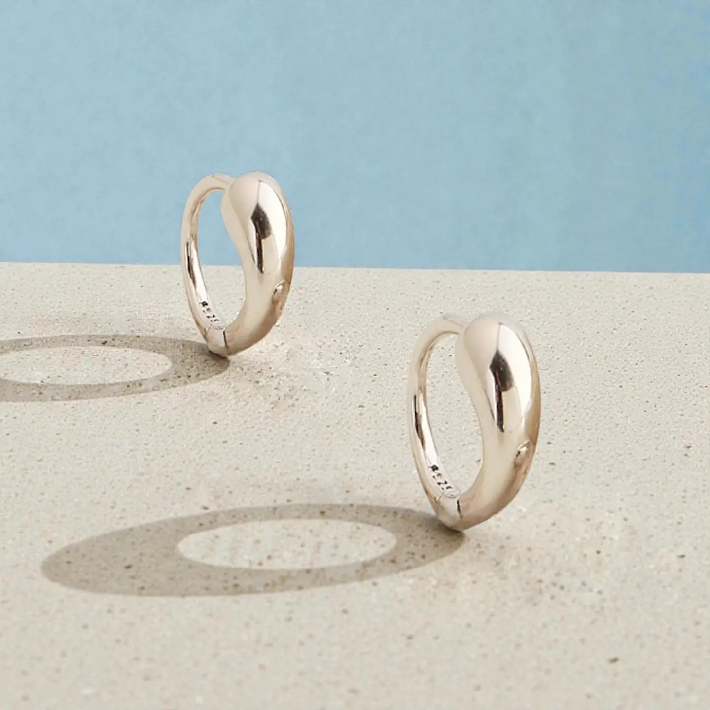 Argollas Gota | Plata 925 baño de rodio 4