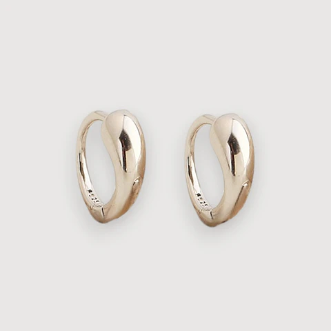 Argollas Gota | Plata 925 baño de rodio