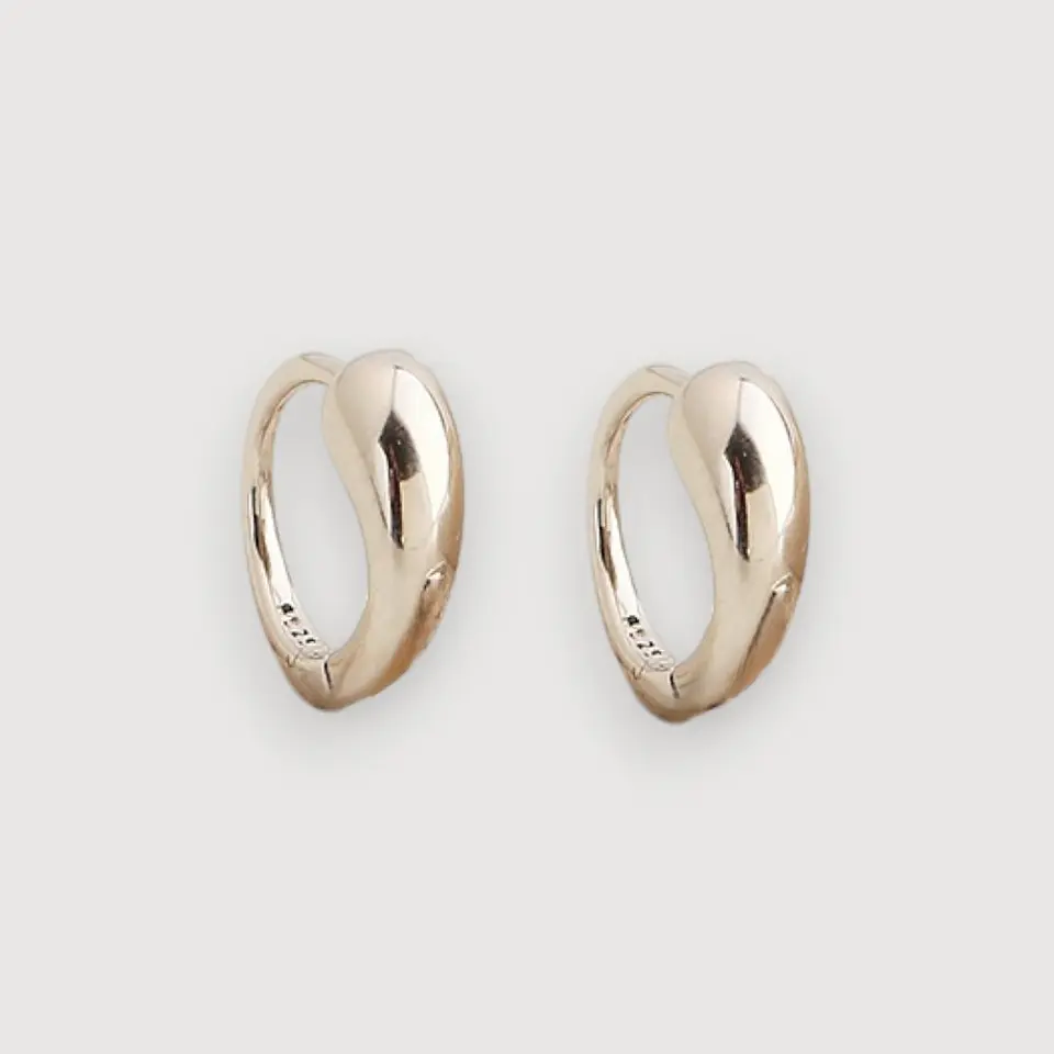 Argollas Gota | Plata 925 baño de rodio 1