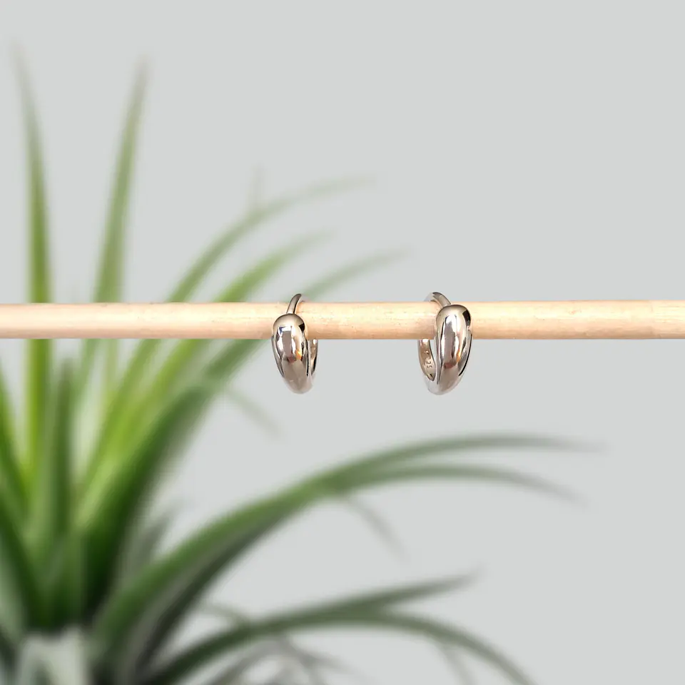 Argollas Gota | Plata 925 baño de rodio 5