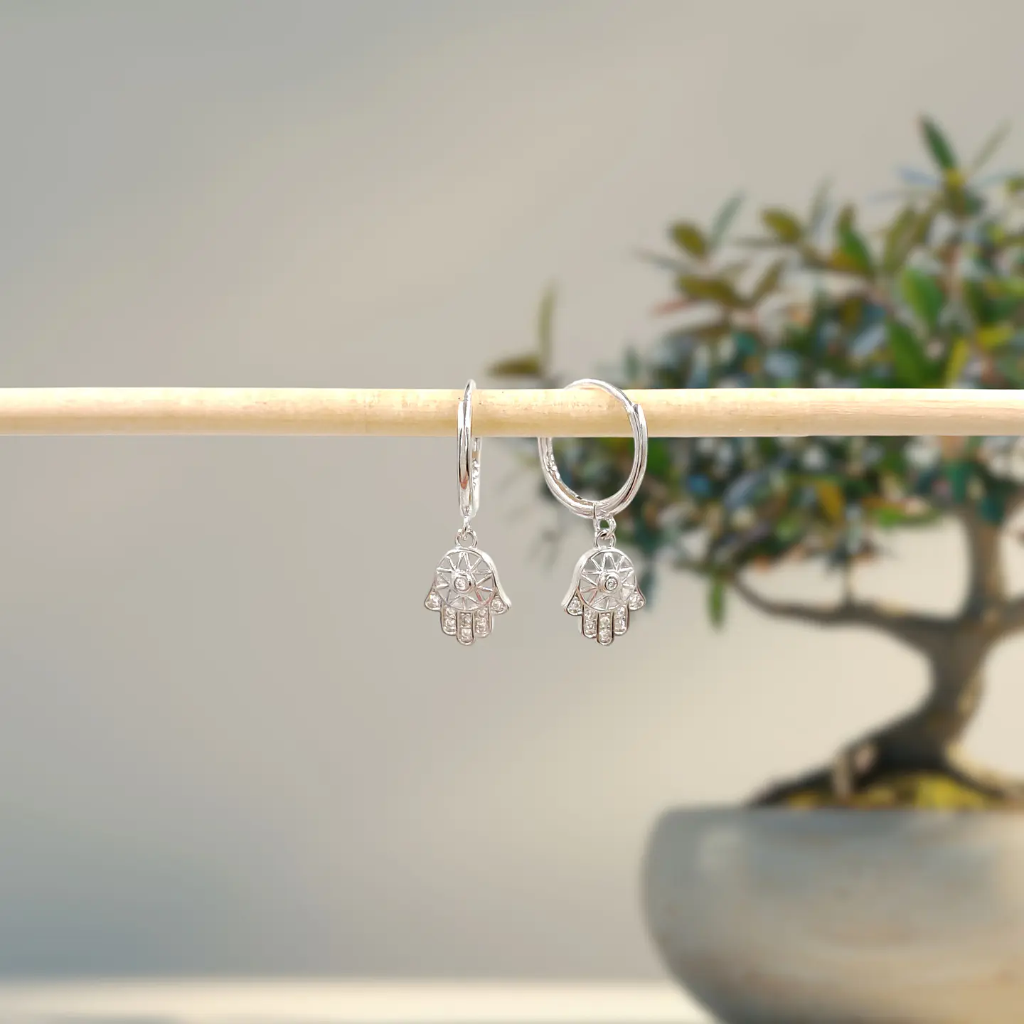 Argollas Amuleto | Plata 925 baño de rodio 4