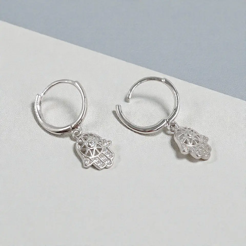 Argollas Amuleto | Plata 925 baño de rodio 3