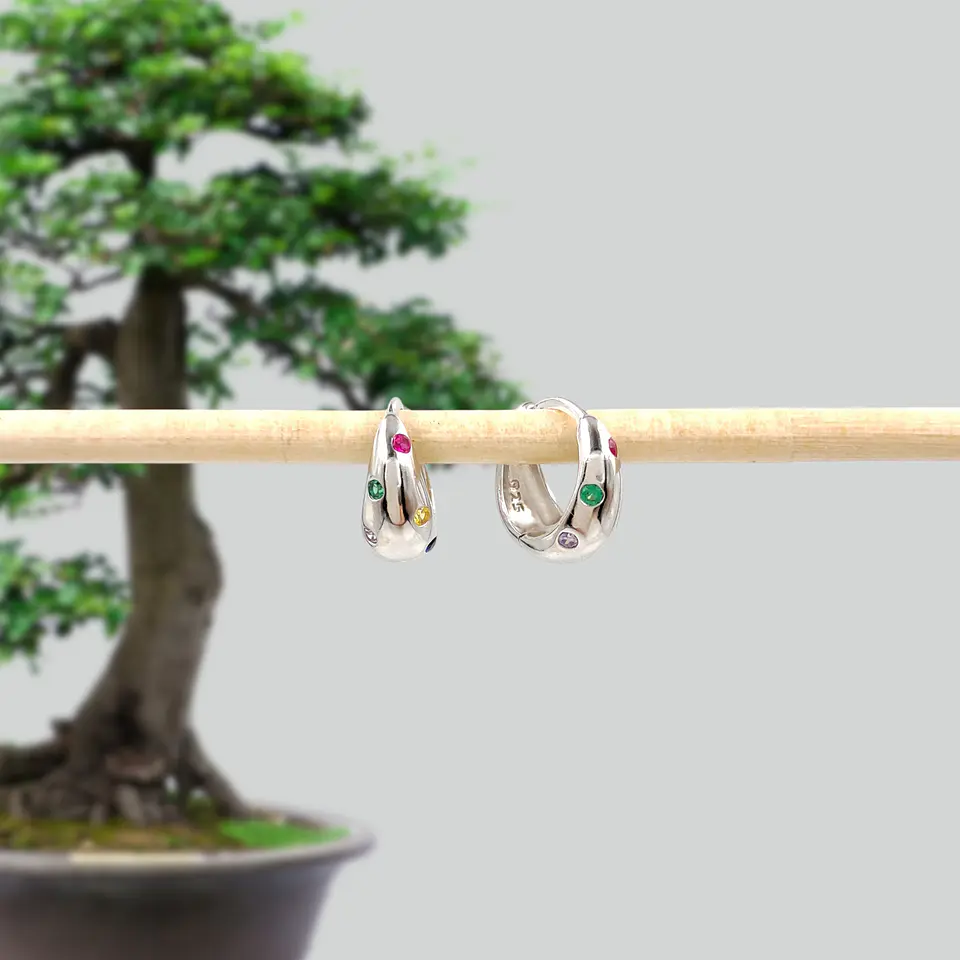 Argollas Alegría | Plata 925 baño de rodio 4
