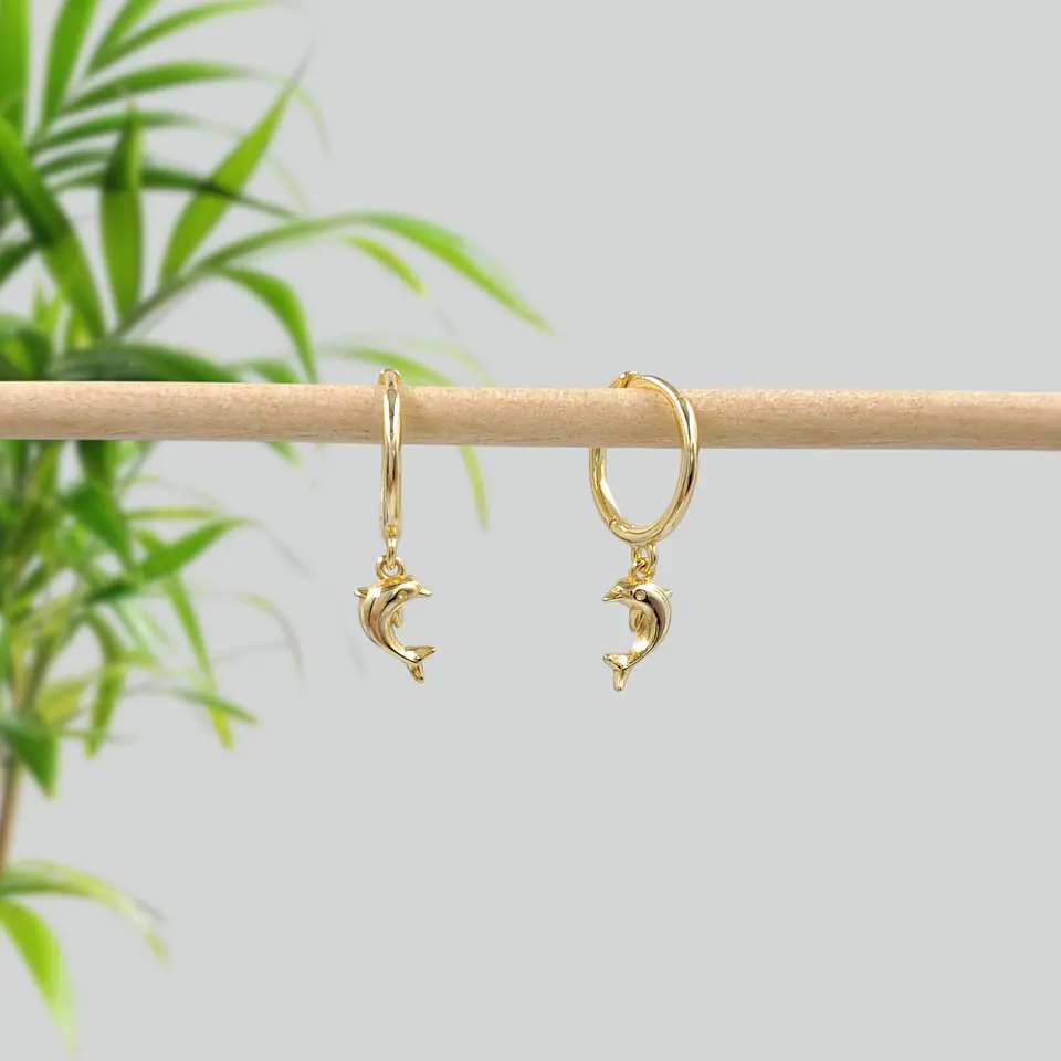 Argollas Delfina | Plata 925 baño de oro 18k 3