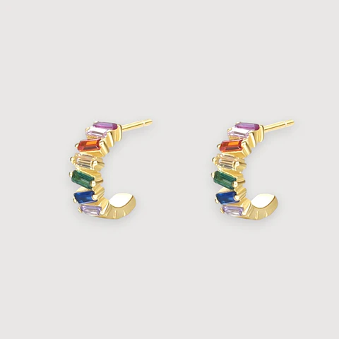 Aros Fiesta | Plata 925 baño de oro 18k 