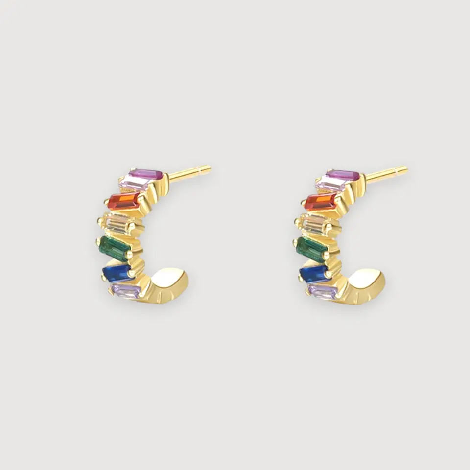 Aros Fiesta | Plata 925 baño de oro 18k  1