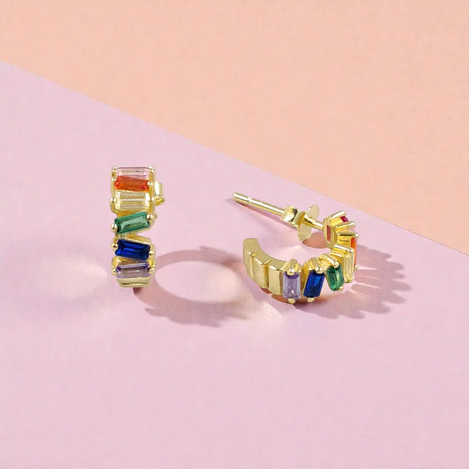 Aros Fiesta | Plata 925 baño de oro 18k  4