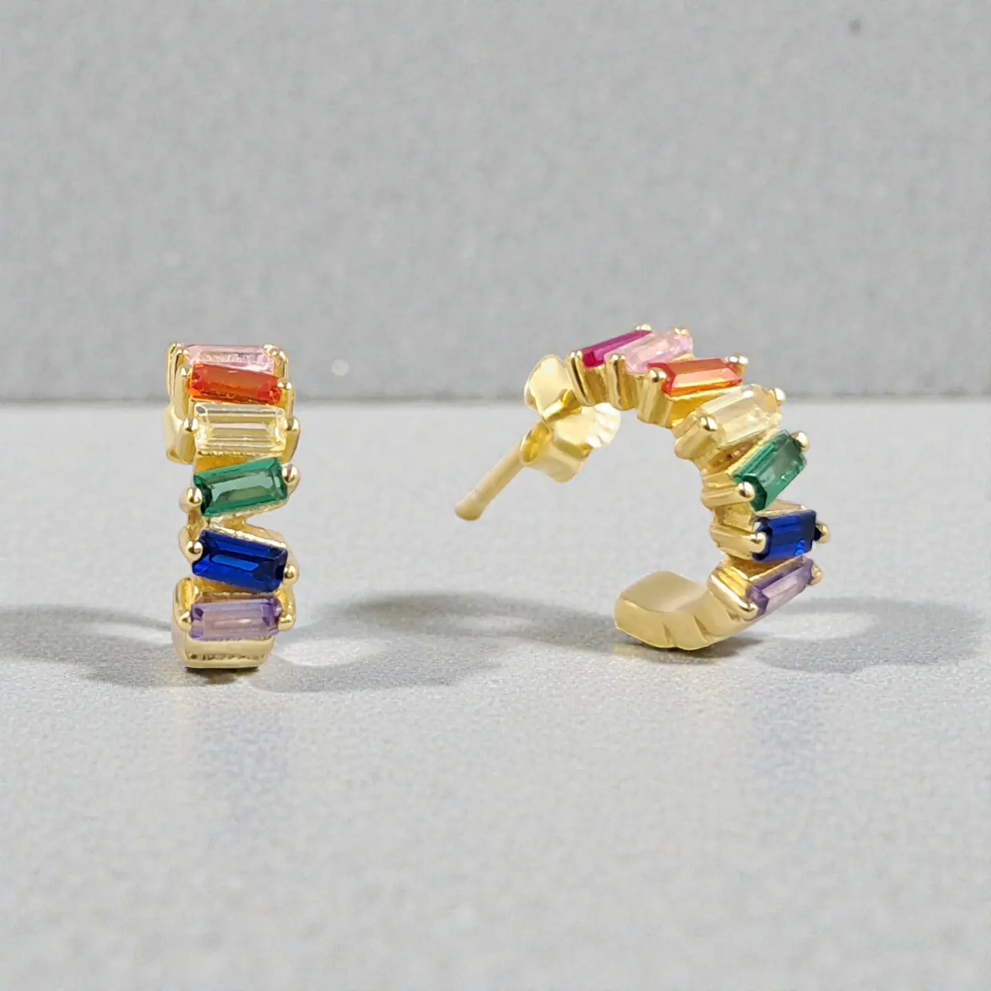 Aros Fiesta | Plata 925 baño de oro 18k  5