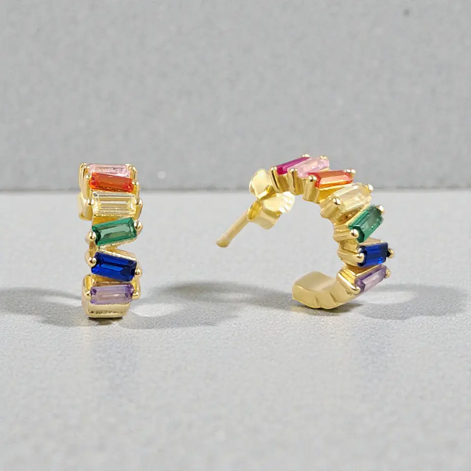 Aros Fiesta | Plata 925 baño de oro 18k  5