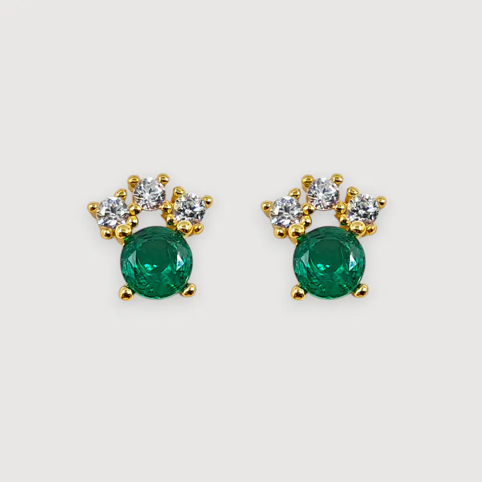 Aros Corona | Plata 925 baño de oro 18k 1