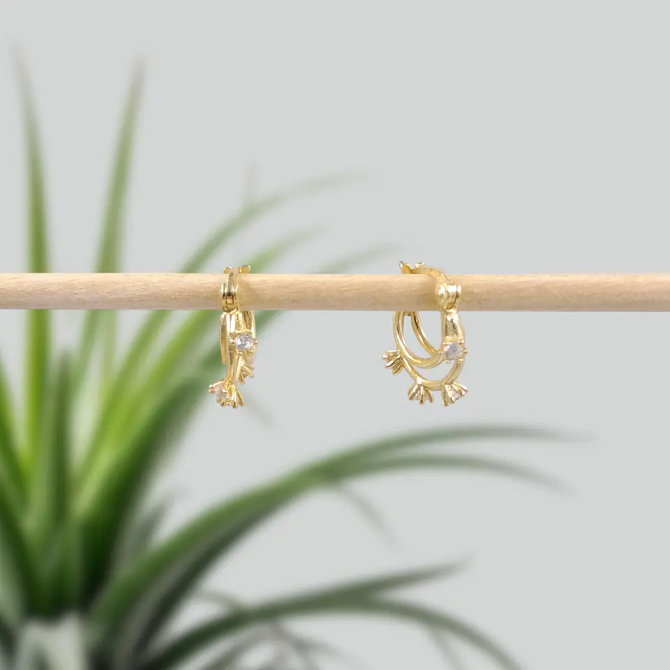Argollas Jardín | Plata 925 baño de oro 18k 4