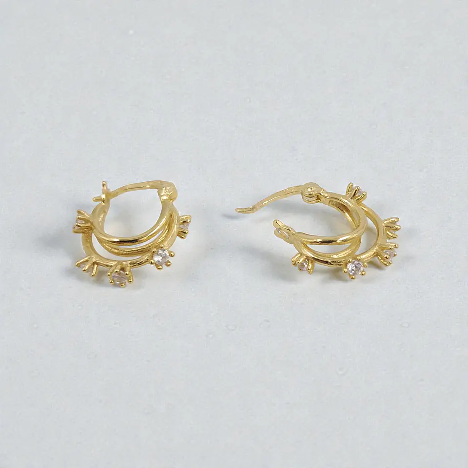 Argollas Jardín | Plata 925 baño de oro 18k 3