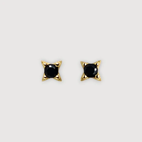 Aros Noche | Plata 925 baño de oro 18k