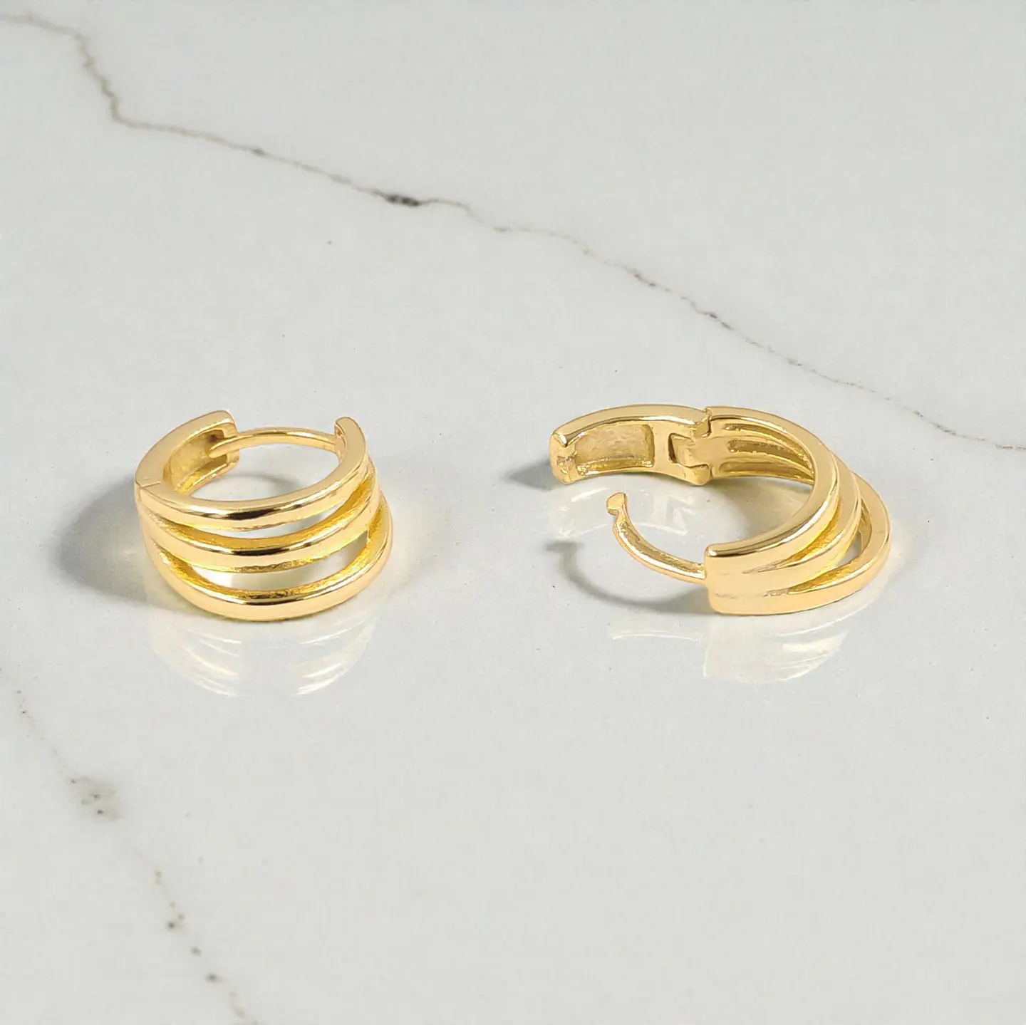 Argollas Chiara | Plata 925 baño de oro 18k 3