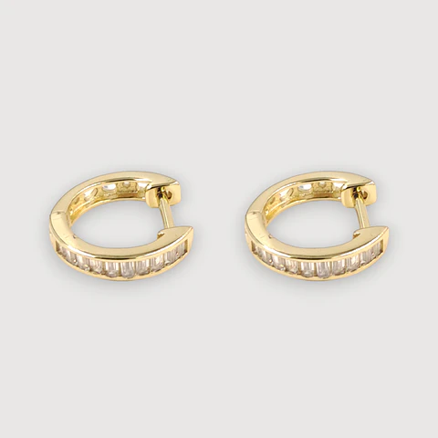 Argollas Luz | Plata 925 baño de oro 18k 