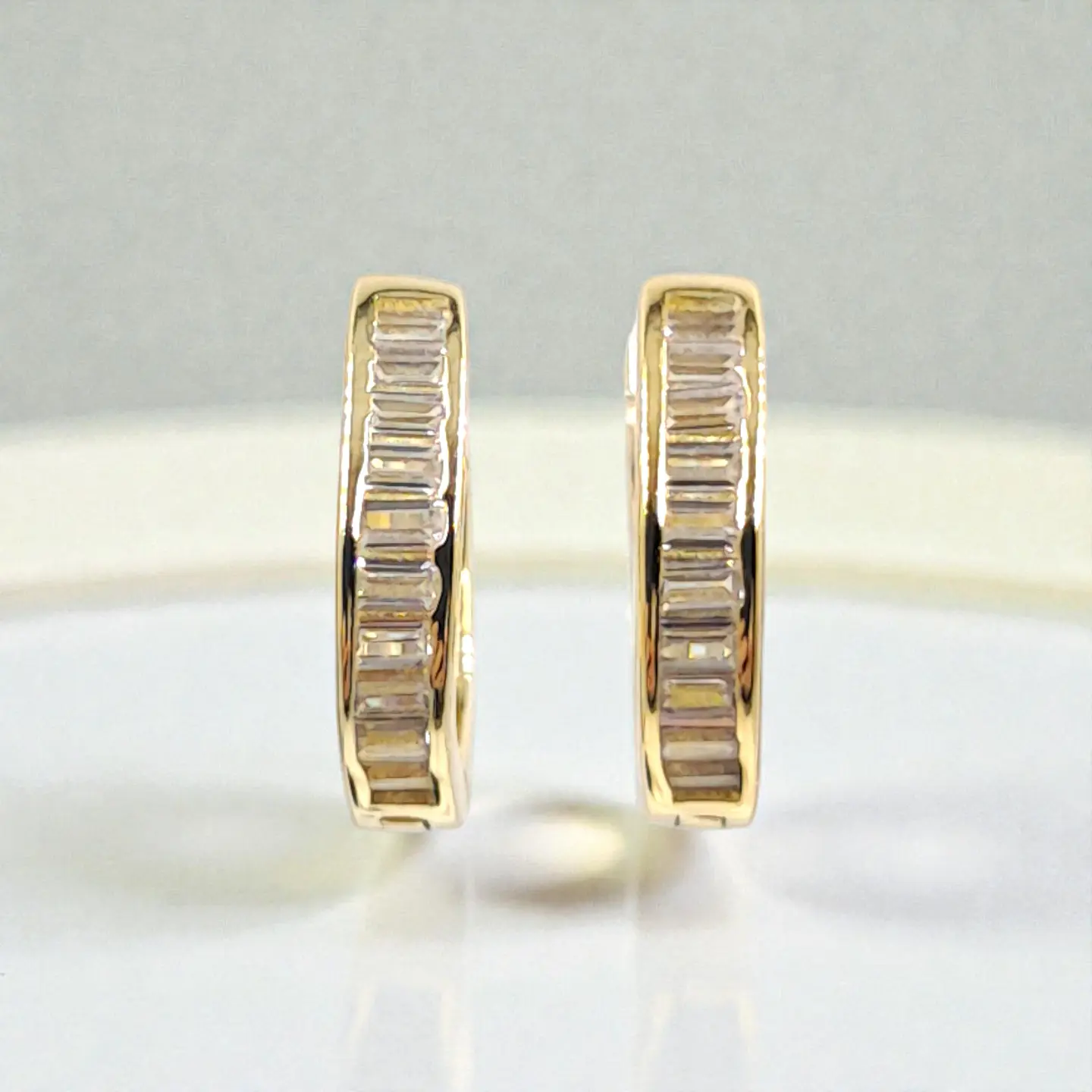Argollas Luz | Plata 925 baño de oro 18k  3