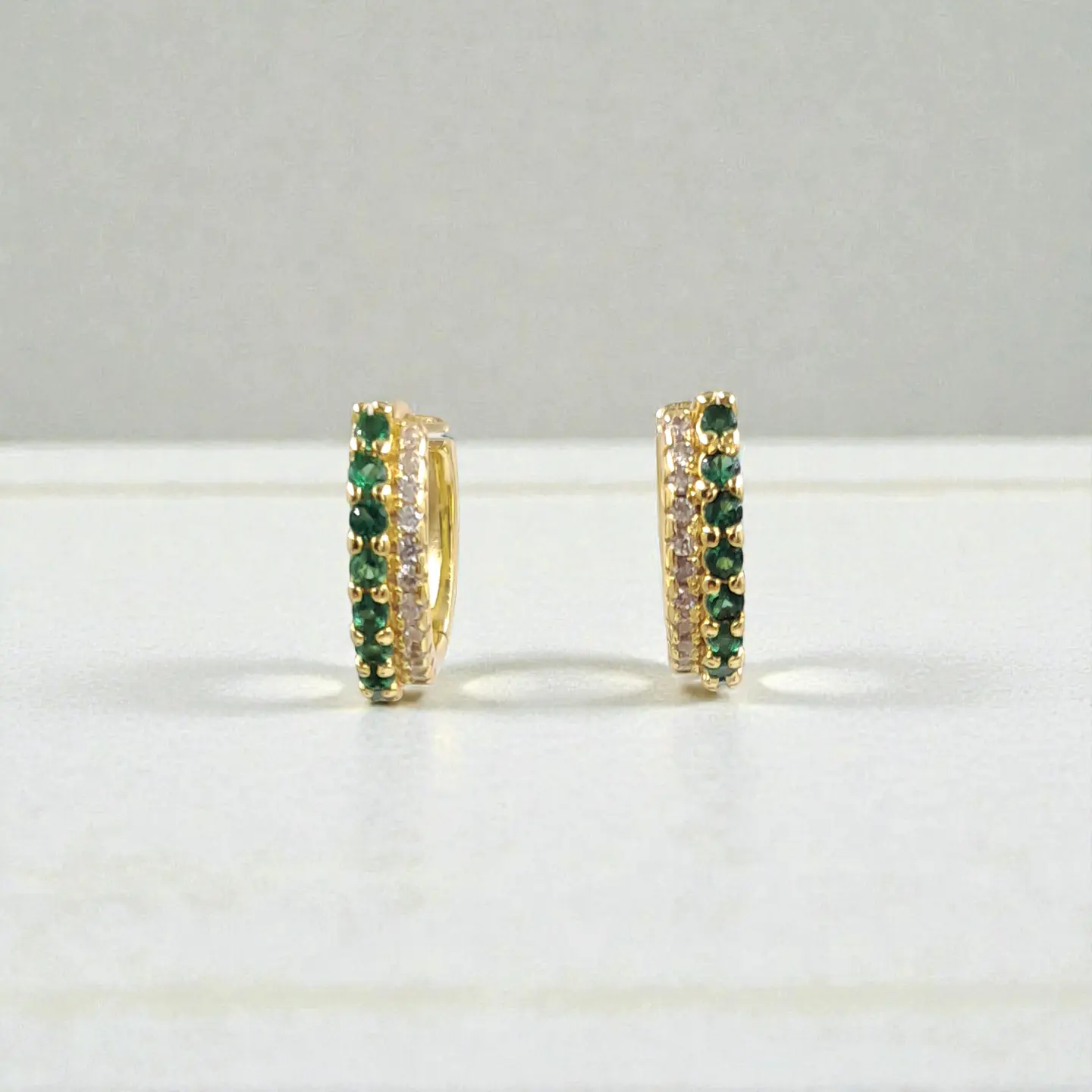 Argollas Aurora Verde | Plata 925 baño de oro 18k 5