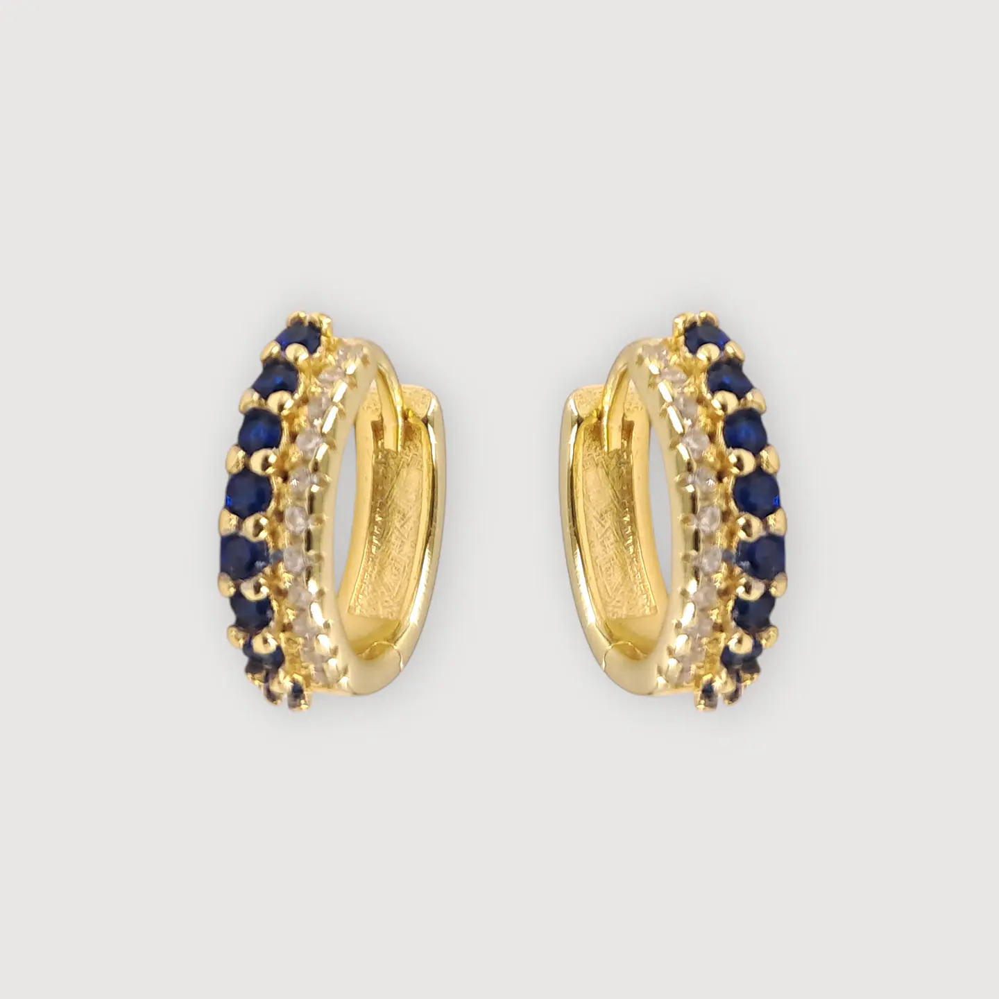 Argollas Aurora Azul | Plata 925 baño de oro 18k 1