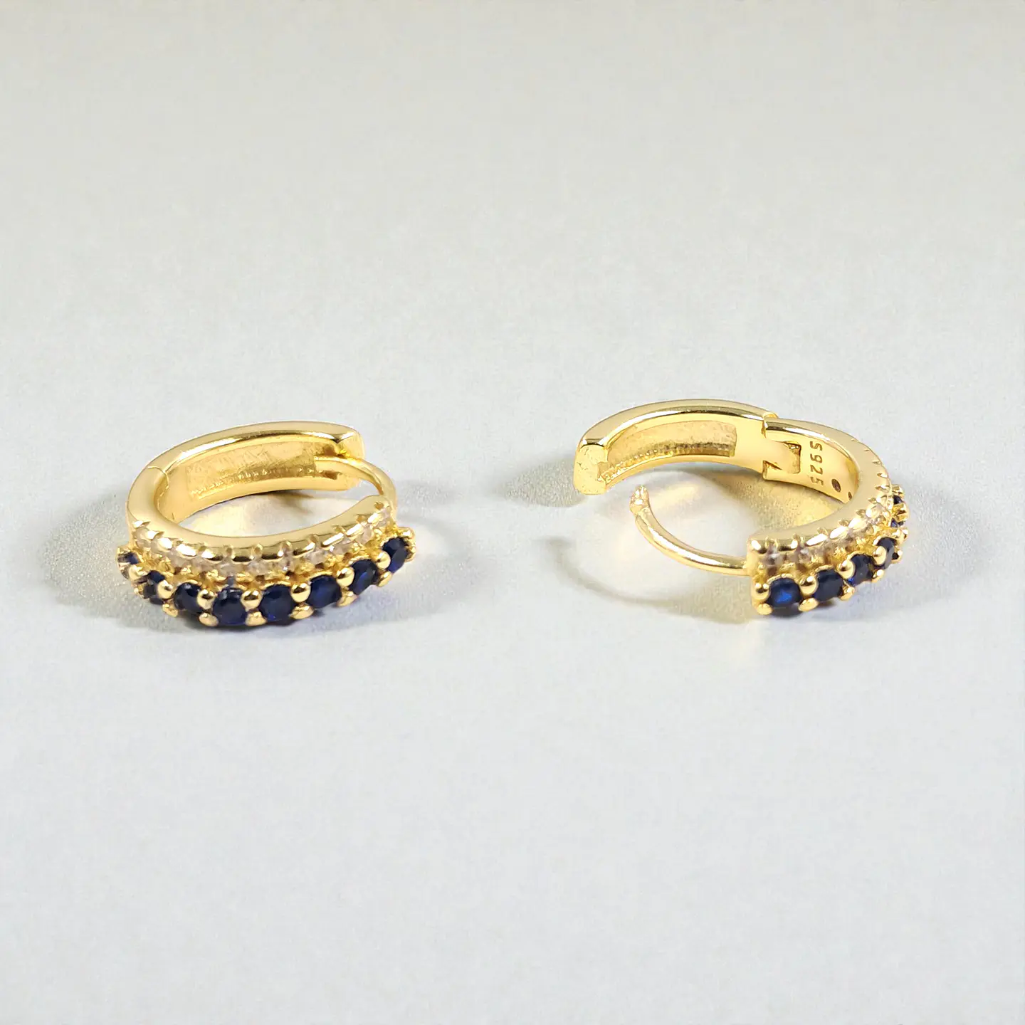 Argollas Aurora Azul | Plata 925 baño de oro 18k 3