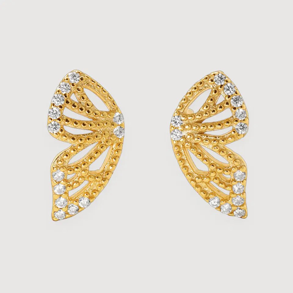 Aros Alas de Mariposa | Plata 925 baño de oro 18k 1