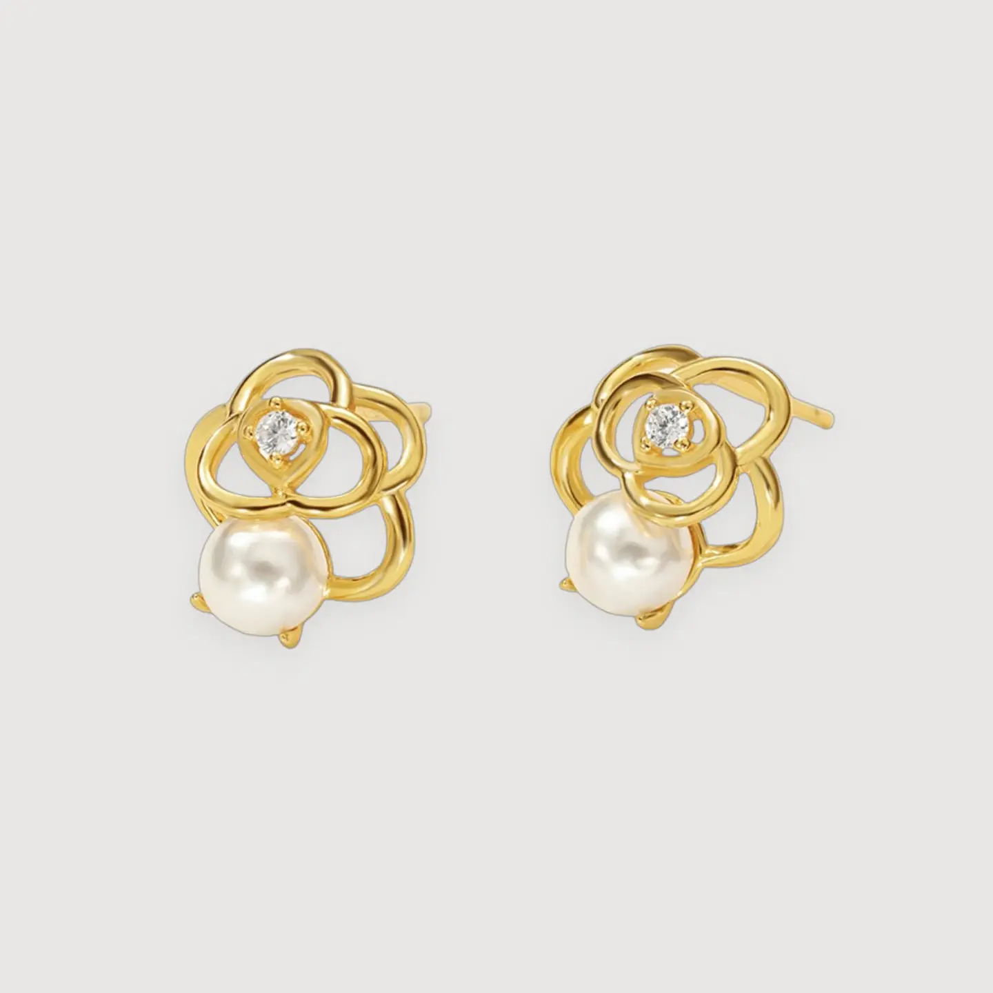 Aros Flor | Plata 925 baño de oro 18k 1