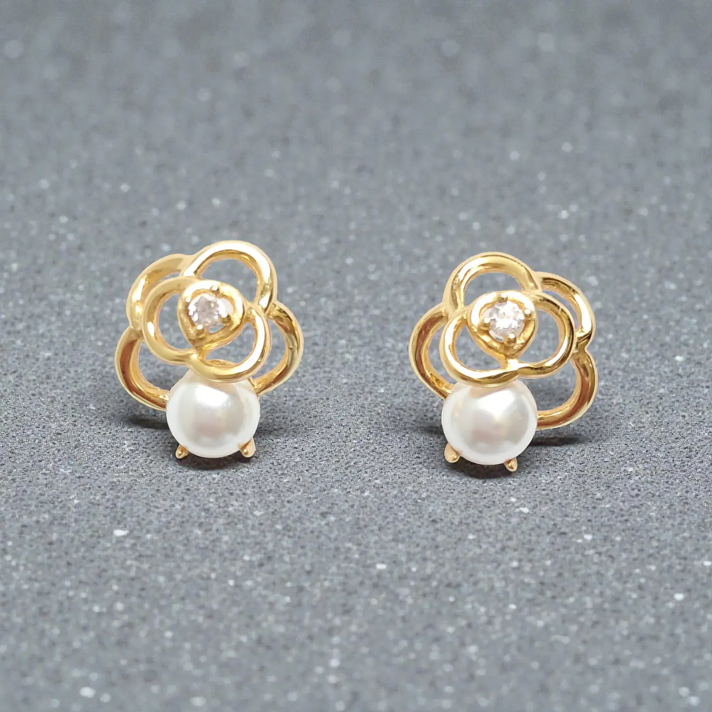Aros Flor | Plata 925 baño de oro 18k 4