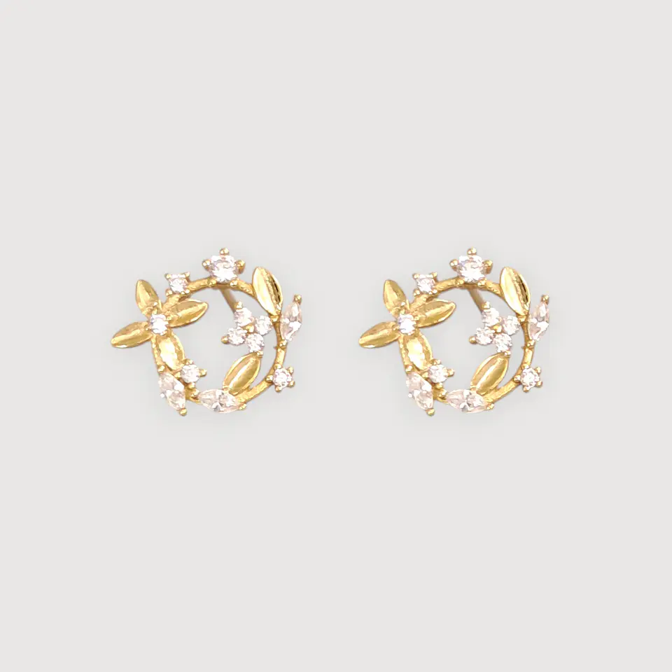Aros Primavera | Plata 925 baño de oro 18k 1