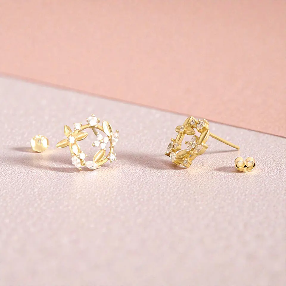 Aros Primavera | Plata 925 baño de oro 18k 4