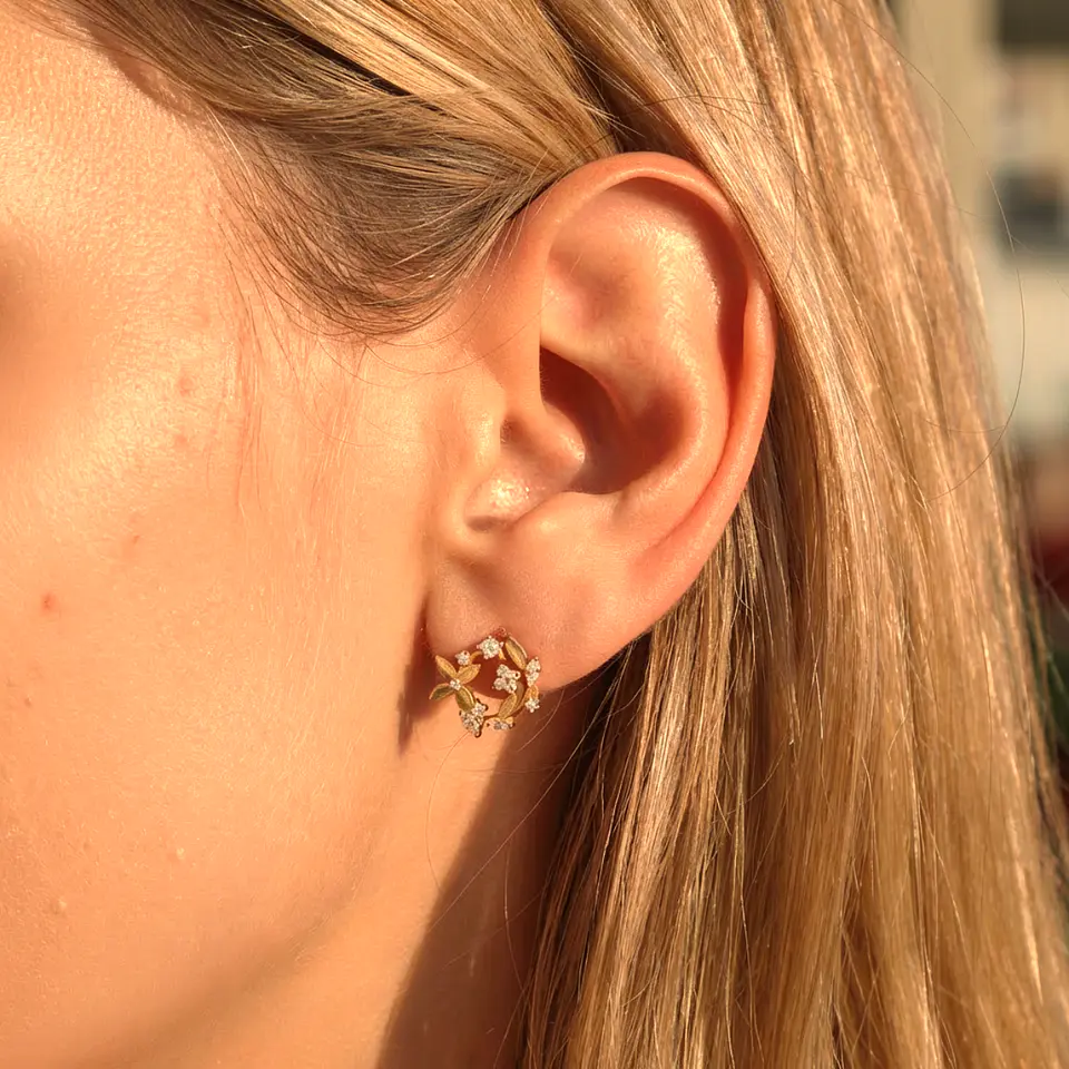 Aros Primavera | Plata 925 baño de oro 18k 2