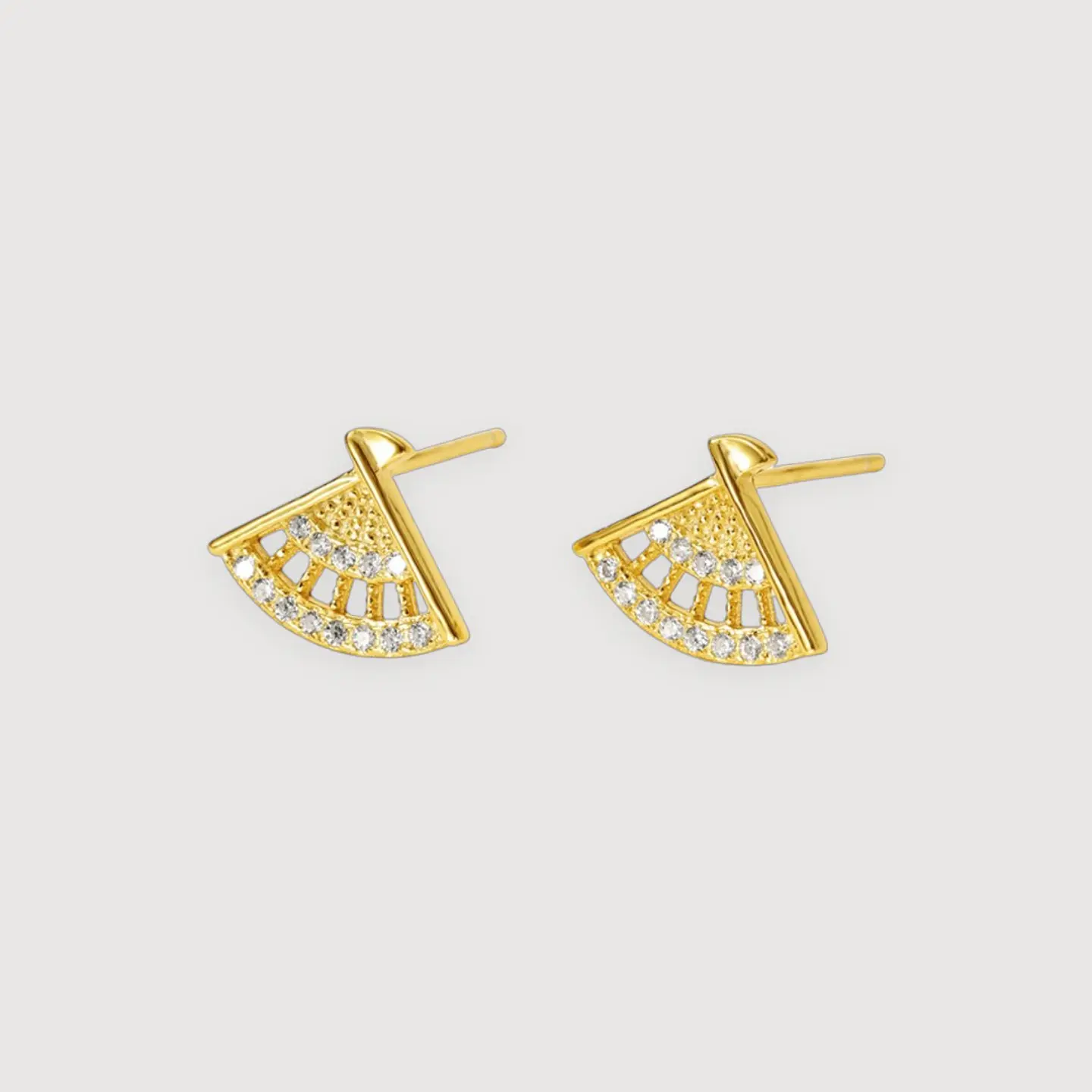 Aros Abanico | Plata 925 baño de oro 18k 1