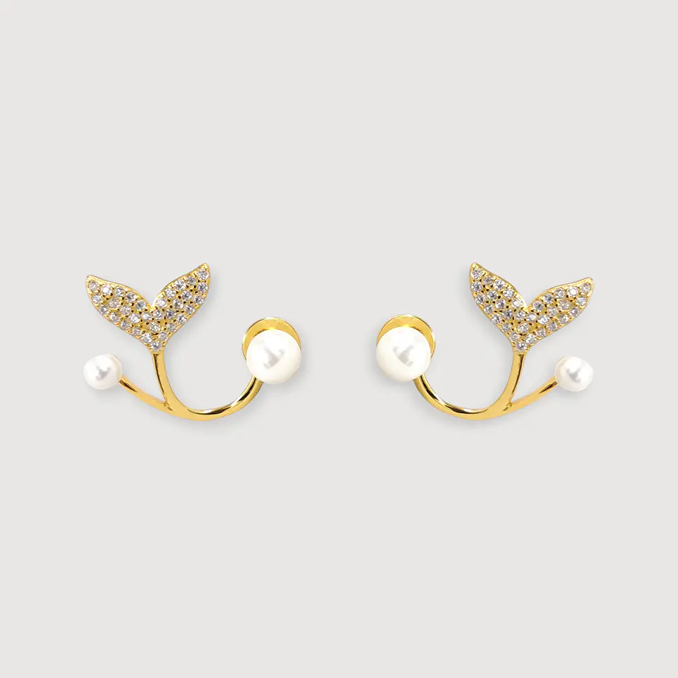 Aros Cola De Sirena | Plata 925 Baño Oro 18k 1