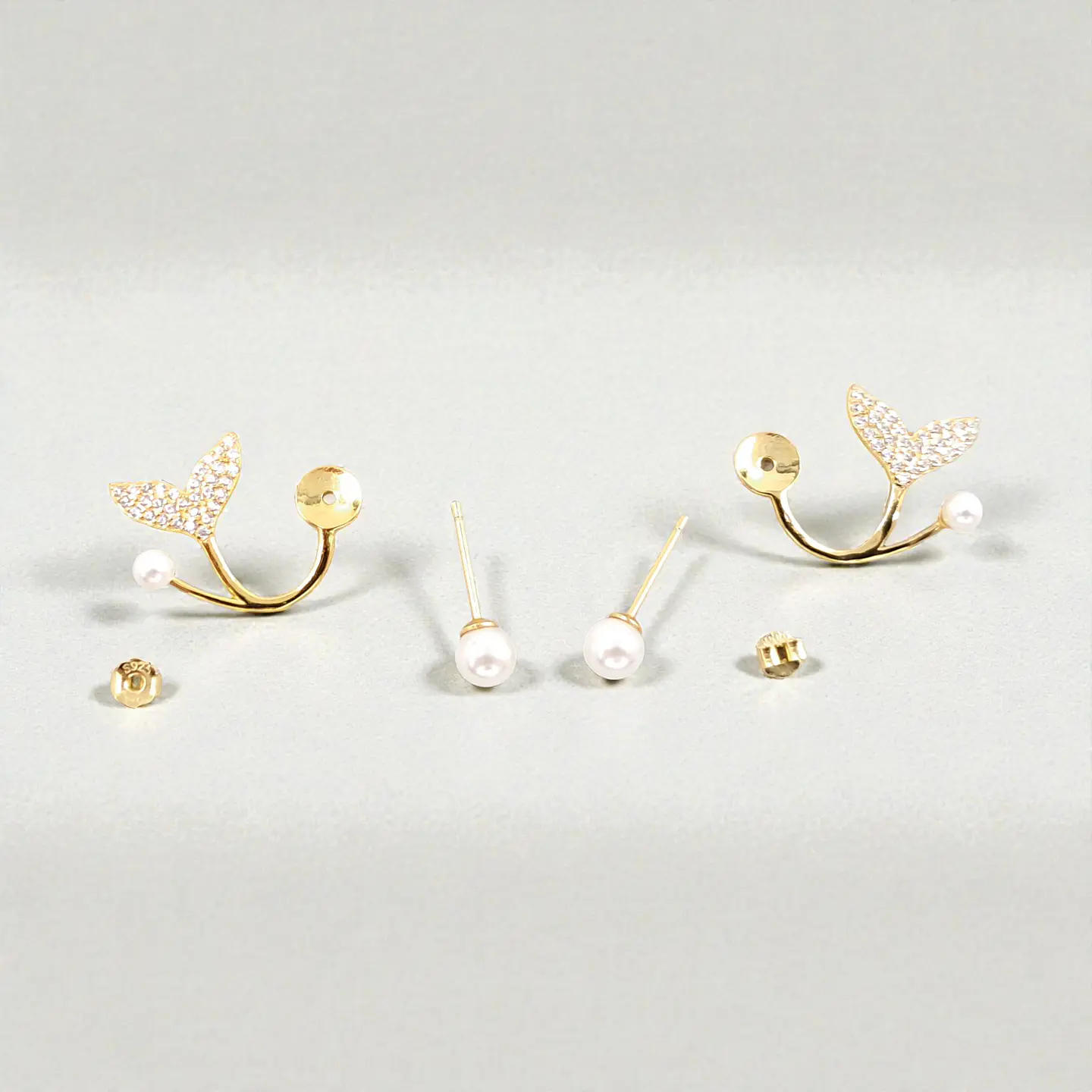 Aros Cola De Sirena | Plata 925 Baño Oro 18k 4