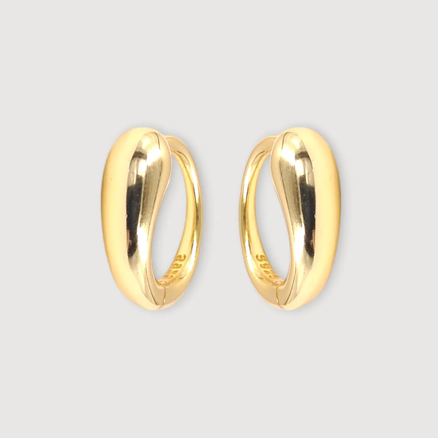 Argollas Gota | Plata 925 baño de oro 18k 1