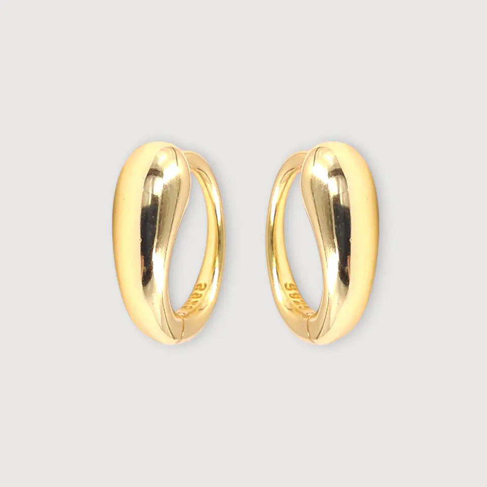 Argollas Gota | Plata 925 baño de oro 18k 1