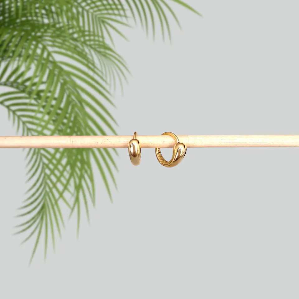 Argollas Gota | Plata 925 baño de oro 18k 4