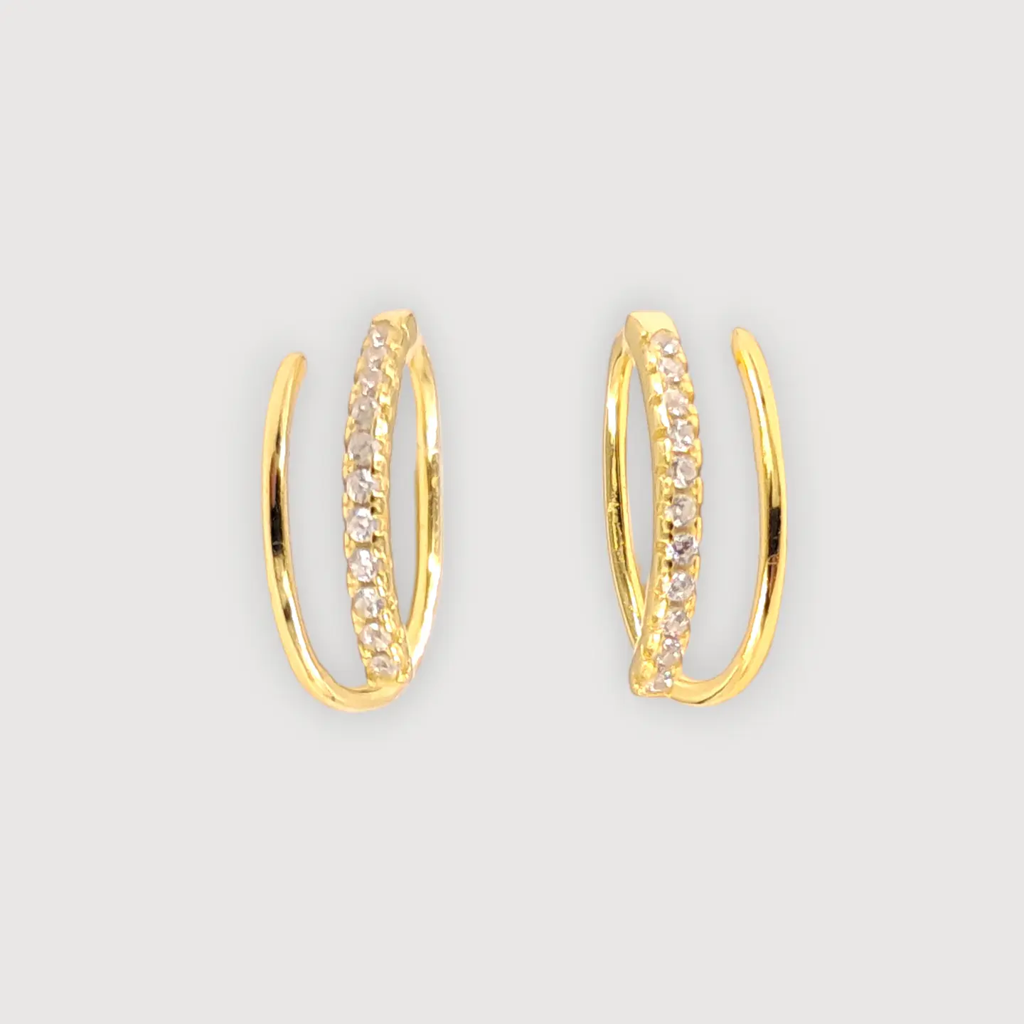 Argollas Dúo Brillo | Plata 925 baño de oro 18k 1