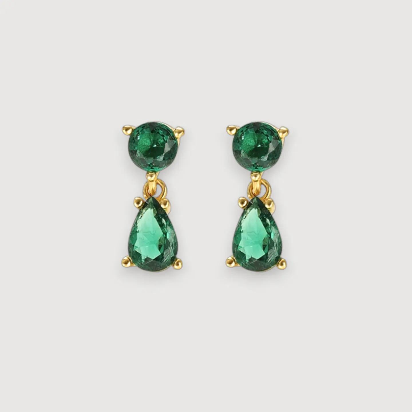 Aros Destello Verde | Plata 925 baño de oro 18k 1