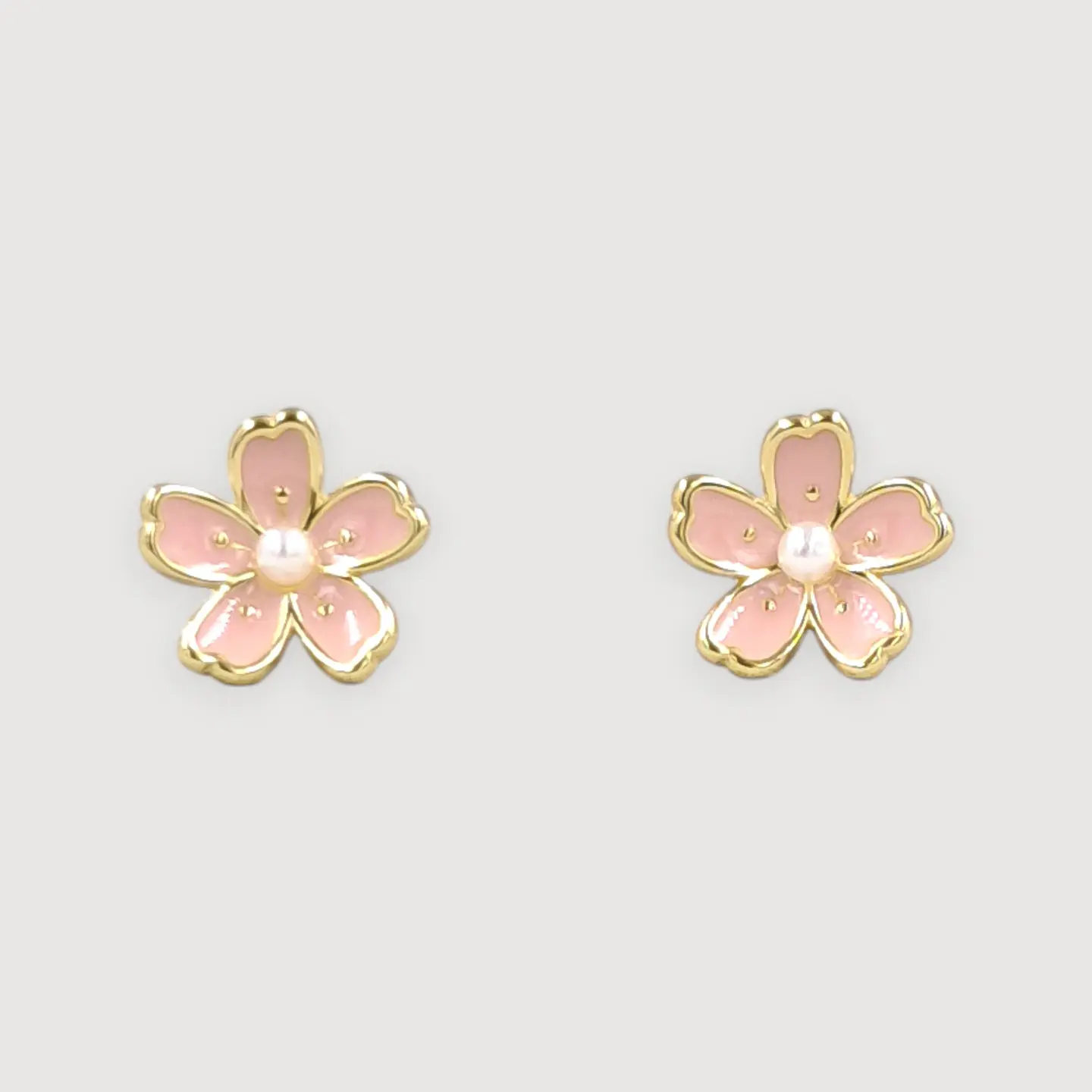 Aros Flor Rosa | Plata 925 baño de oro 18k 1