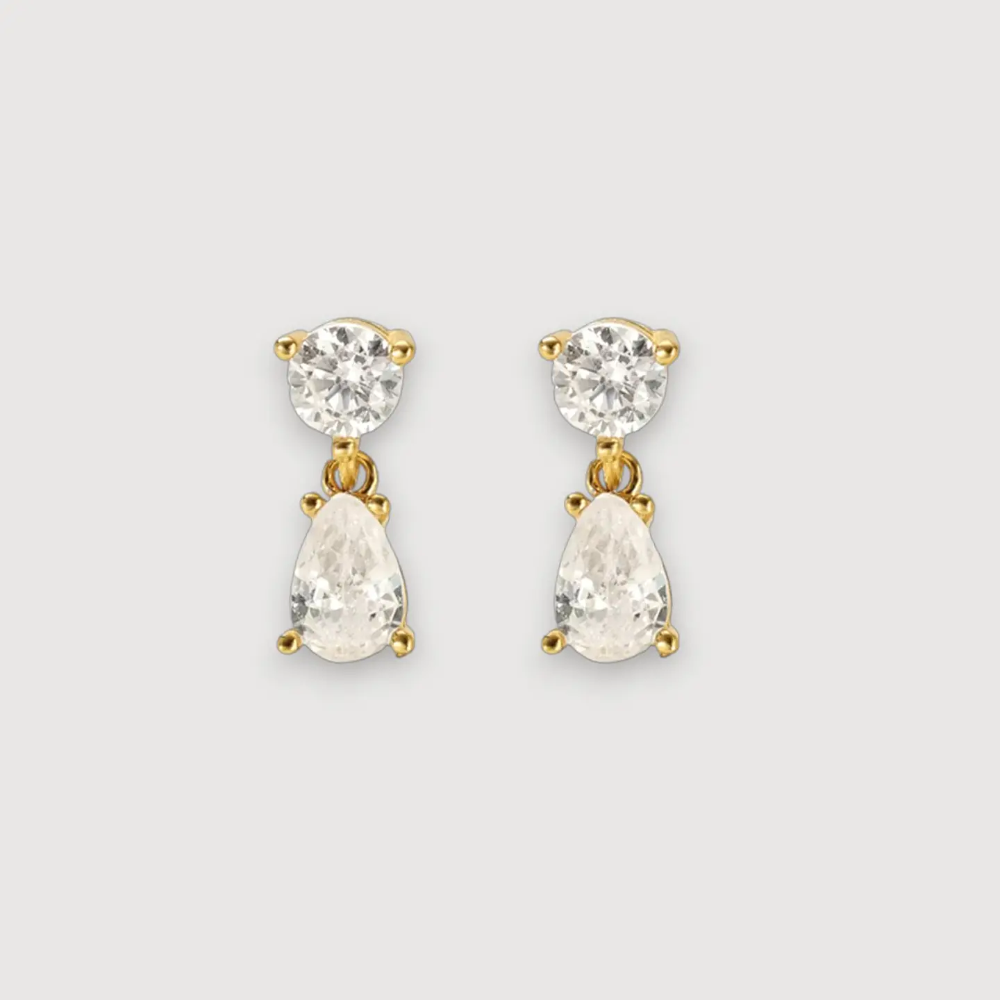 Aros Destello Blanco | Plata 925 baño de oro 18k 1
