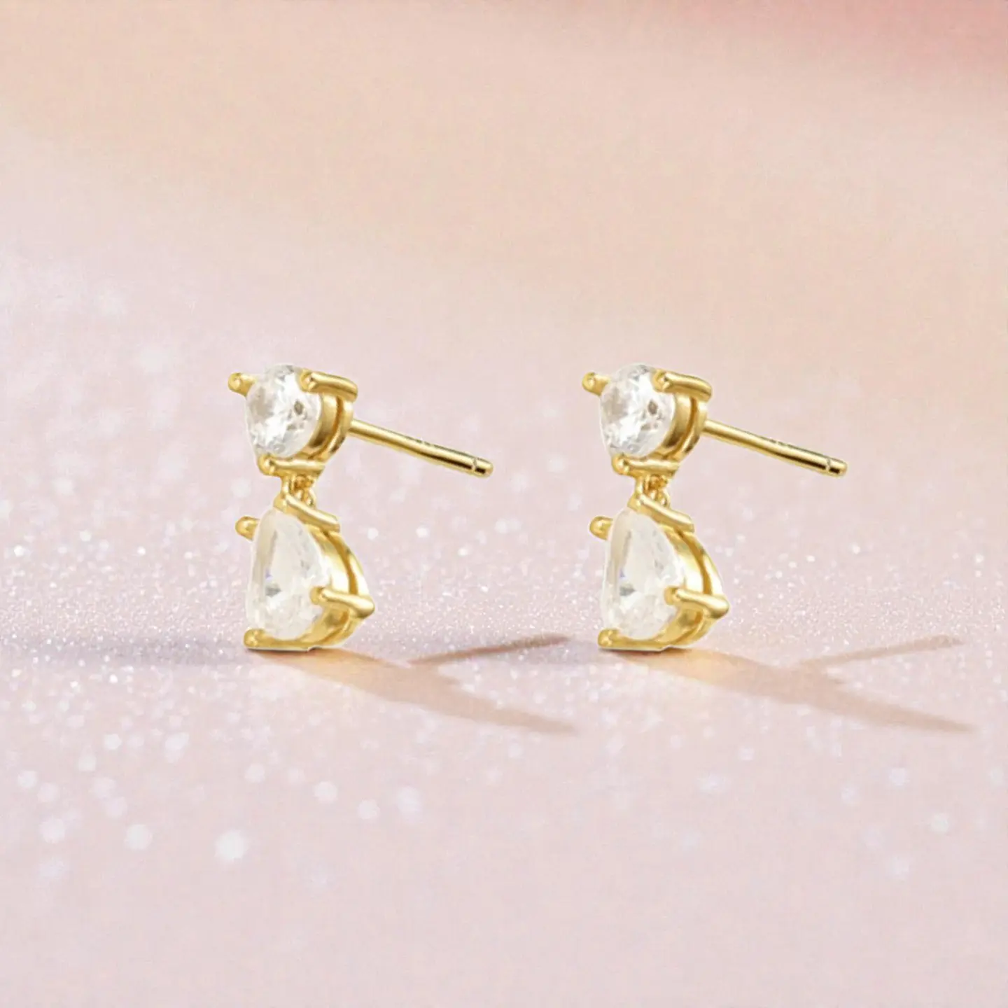 Aros Destello Blanco | Plata 925 baño de oro 18k 4