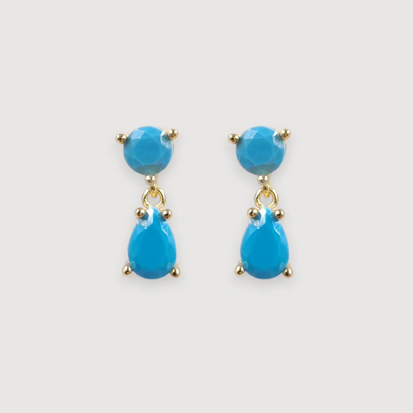 Aros Destello Turquesa | Plata 925 baño de oro 18k 1