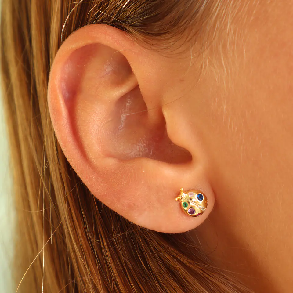 Aros Fortuna | Plata 925 baño de oro 18k 2
