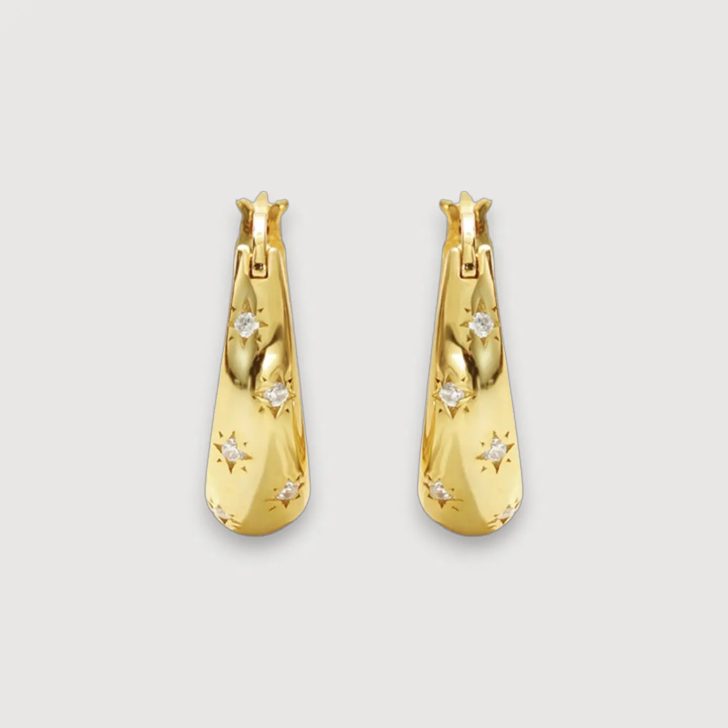Argollas Estrellita | Plata 925 baño de oro 18k 3