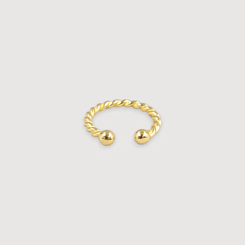 Ear cuff Trenza | Plata 925 baño de oro 18k