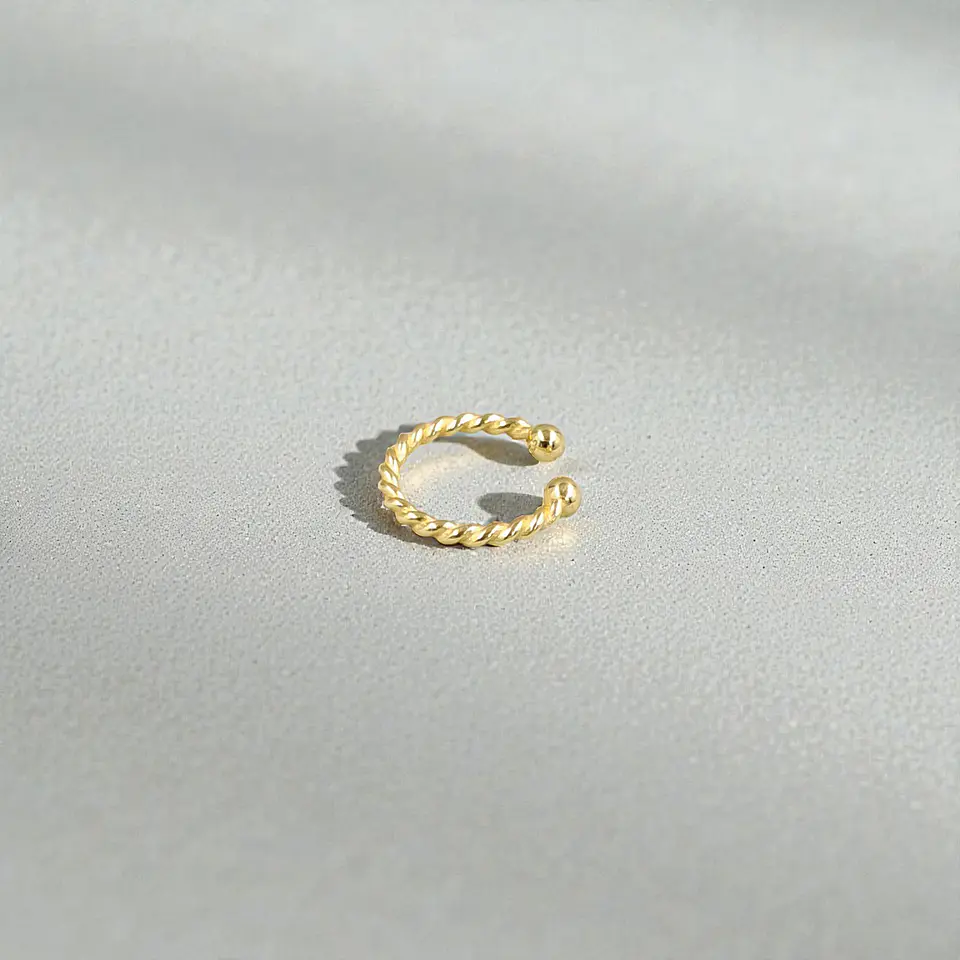 Ear cuff Trenza | Plata 925 baño de oro 18k 4