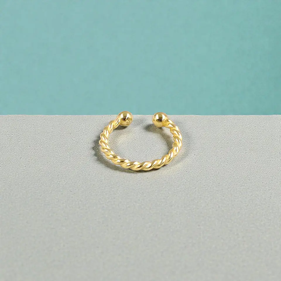 Ear cuff Trenza | Plata 925 baño de oro 18k 3